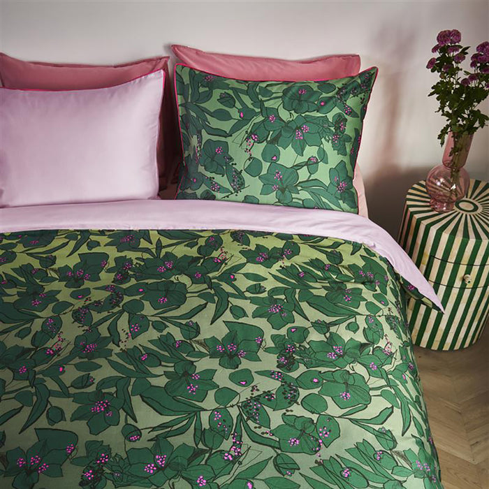 Oilily Sketchy Flower Dekbedovertrek 200 x 200/220 cm - Groen