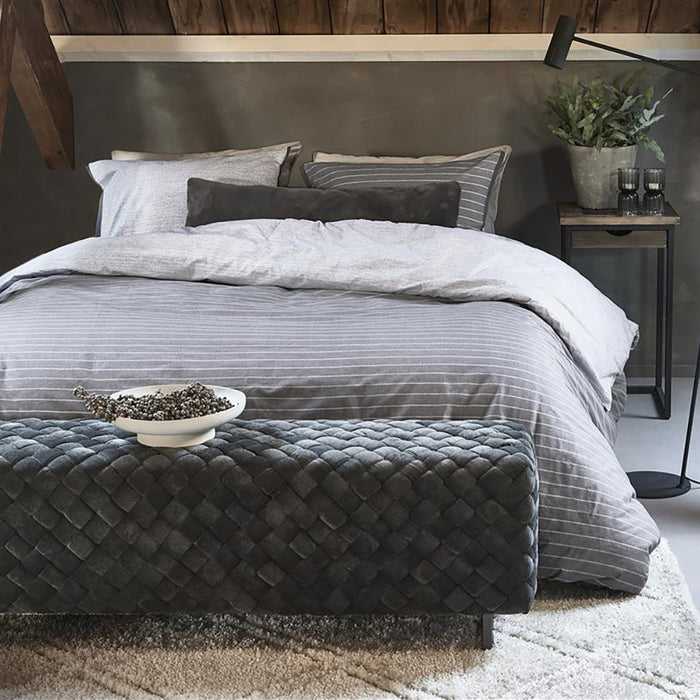 Rivièra Maison Pinstripe Dekbedovertrek 140 x 200/220 cm - Grijs