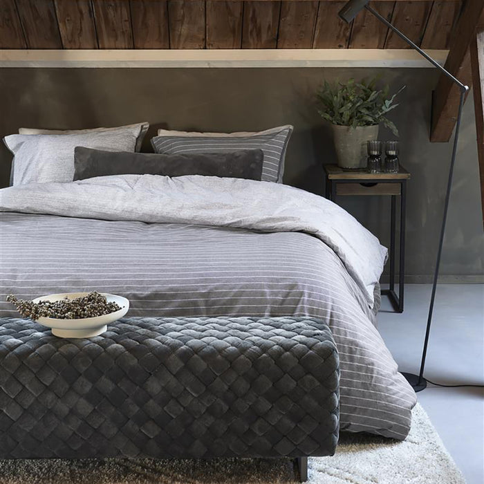 Rivièra Maison Pinstripe Dekbedovertrek 140 x 200/220 cm - Grijs