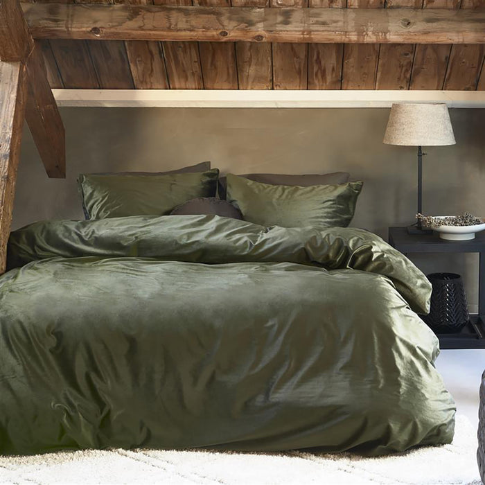 Rivièra Maison Estate Dekbedovertrek 240 x 200/220 cm - Olijfgroen