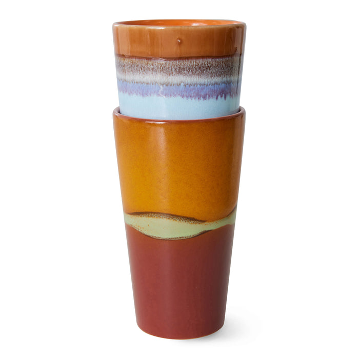 HKliving 70's Ceramics Latte Mok 0,3 L - Set van 2 - Clash