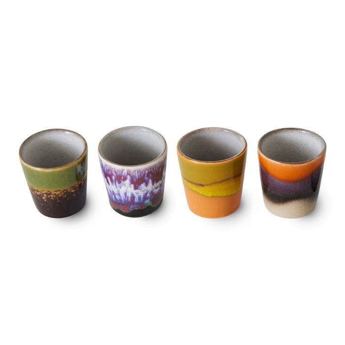 HKliving 70's Ceramics Eierdopjes Set van 4 - Island