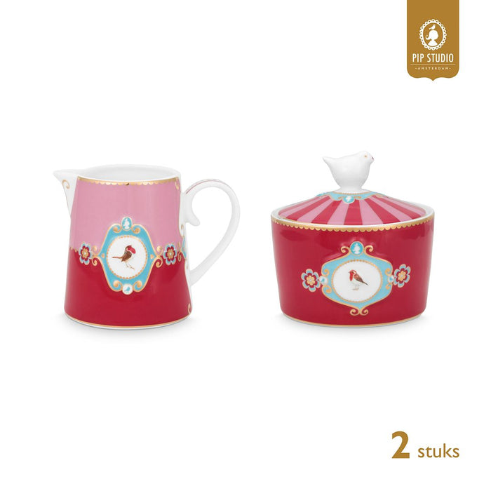 Pip Studio Theeset - Love Birds - Suikerpot en kannetje - Set van 2