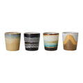 HKliving 70's Ceramics Eierdopjes Set van 4 - Granite