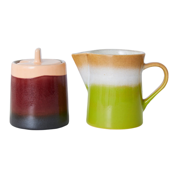 HKliving 70's Melkkan en Suikerpot - Foreland