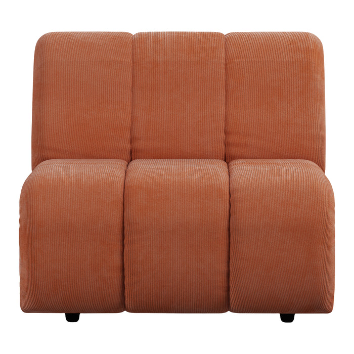 HKliving Wave Bank Element - Middenstuk - Dusty Orange