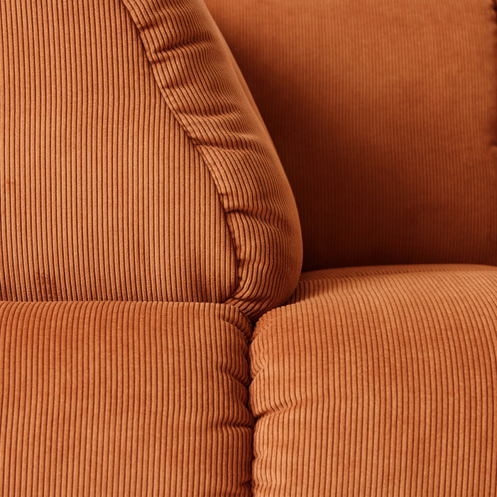 HKliving Wave Bank Element - Hoekstuk Links - Dusty Orange