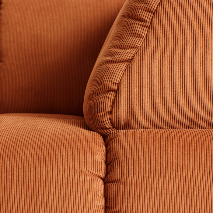HKliving Wave Bank Element - Hoekstuk Rechts - Dusty Orange