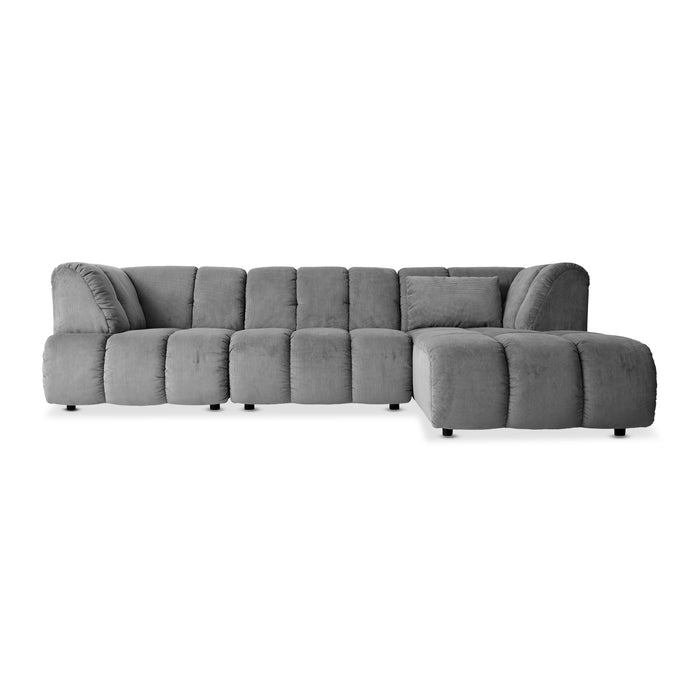 HKliving Wave Bank Element - Divan Rechts - Dusty Orange