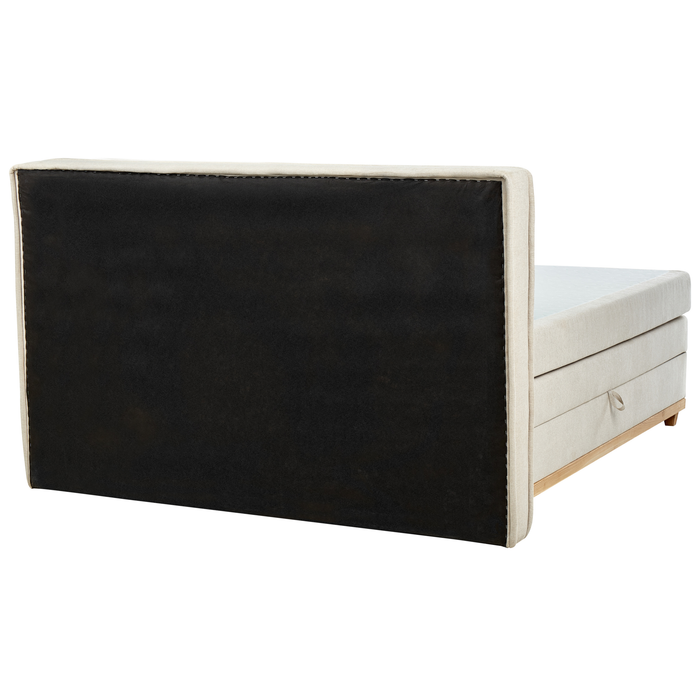 Beliani-DYNASTY-Boxspringbed-Lichtbeige-180 x 200 cm-Polyester