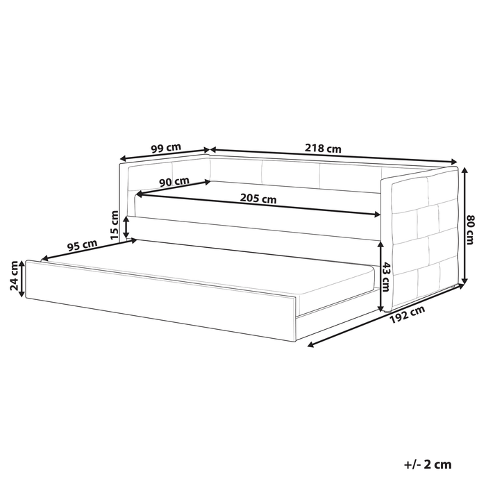 Beliani - CHAVONNE - Slaapbank - Mintgroen - 90 x 200 cm - Fluweel