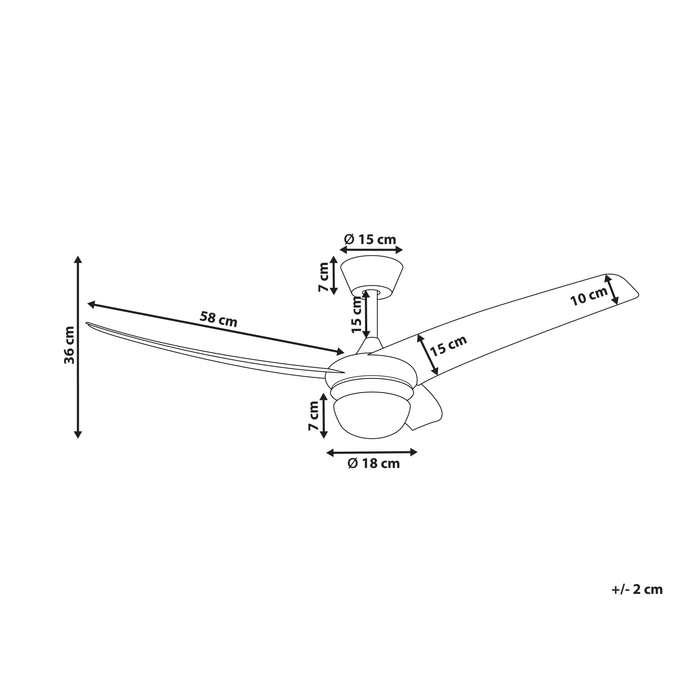 Beliani - JIBOA - Plafondventilator - Zwart - IJzer