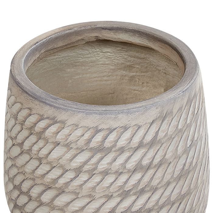 Beliani - LIVADIA - Bloempot - Taupe - 19 cm - Vezelklei