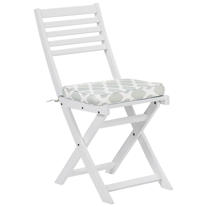 Beliani - FIJI - Bistroset voor 2 - Wit |Mintgroen - Acaciahout