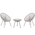 Beliani - ACAPULCO II - Bistroset voor 2 - Licht Grijs - PE rotan