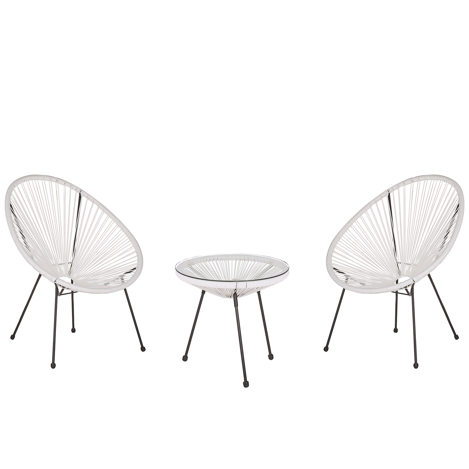 Beliani - ACAPULCO II - Bistroset voor 2 - Wit - PE rotan