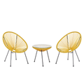 Beliani - ACAPULCO II - Bistroset voor 2 - Geel - PE rotan