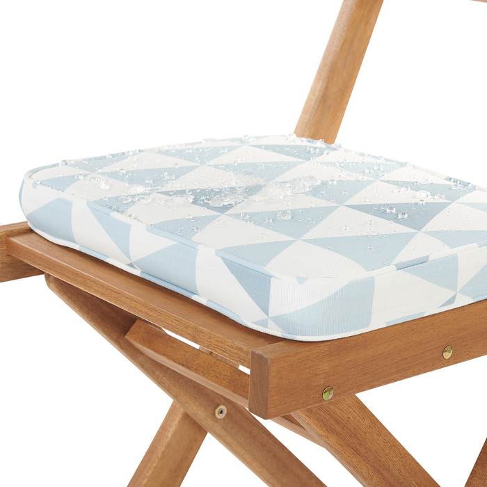 Beliani-FIJI-Bistroset voor 2-Lichte houtkleur |Blauw-Acaciahout