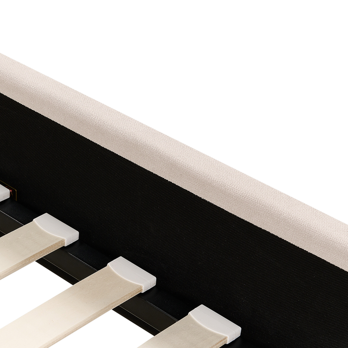 Beliani - AMBILLOU - Bed - Lichtbeige - 160 x 200 cm - Polyester