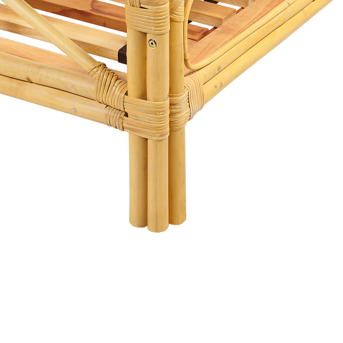 Beliani-DOMEYROT-Tweepersoonsbed-Lichtbruin-160 x 200 cm-Hout