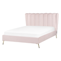 Beliani - MIRIBEL - Tweepersoonsbed - Roze - 140x200 -  Fluweel