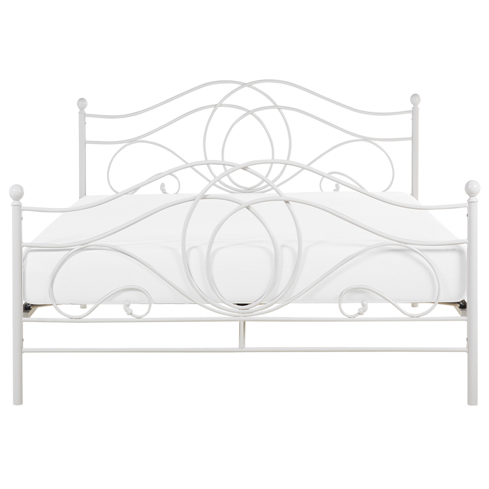 Beliani - LYRA - Tweepersoonsbed - Wit - 140 x 200 cm - Metaal