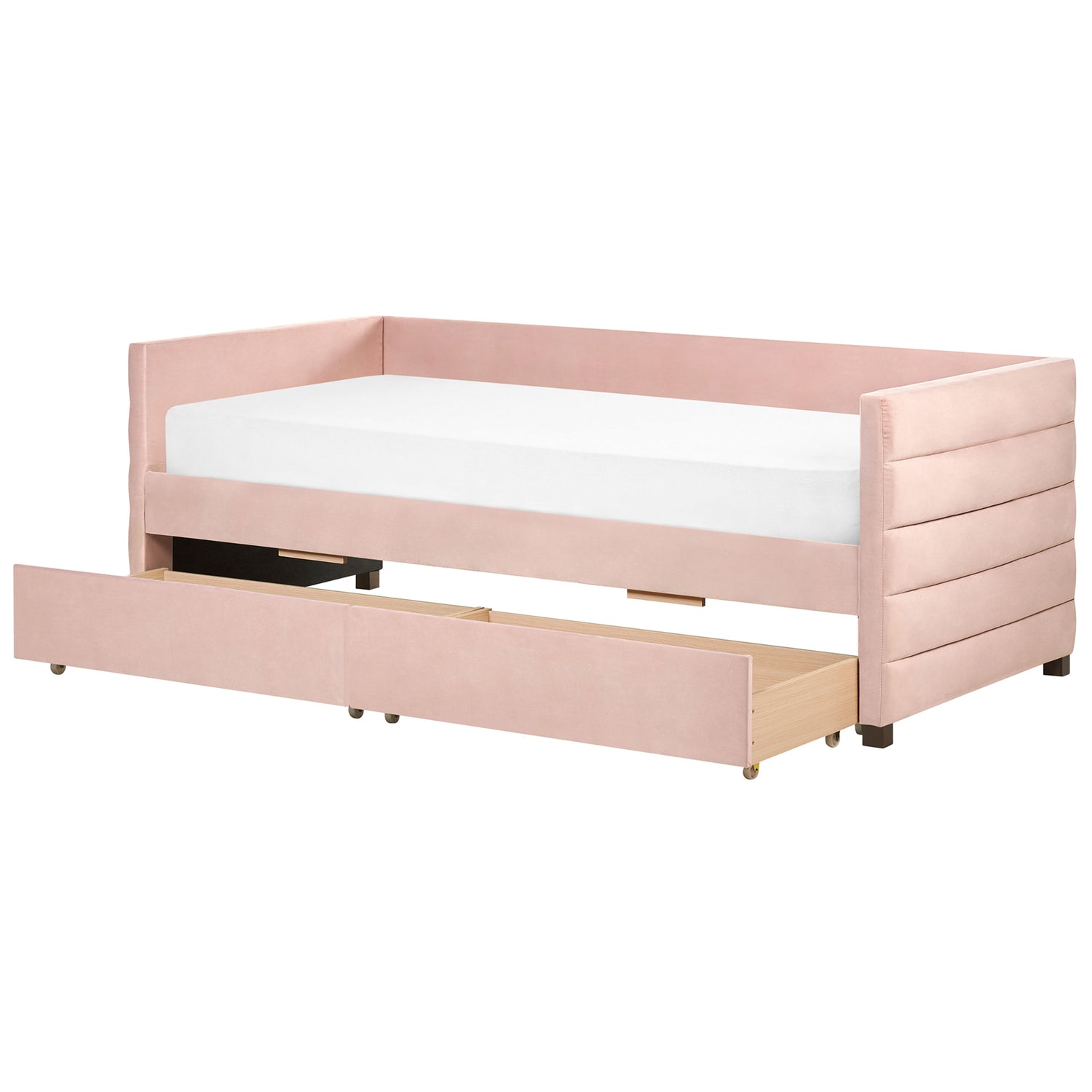 Beliani - MARRAY - Slaapbank - Pastelroze - 90 x 200 cm - Fluweel
