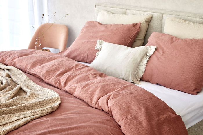 Dreamers Den Mousseline Dekbedovertrek 200x220 Rosewater