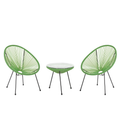 Beliani - ACAPULCO II - Bistroset voor 2 - Groen - PE rotan