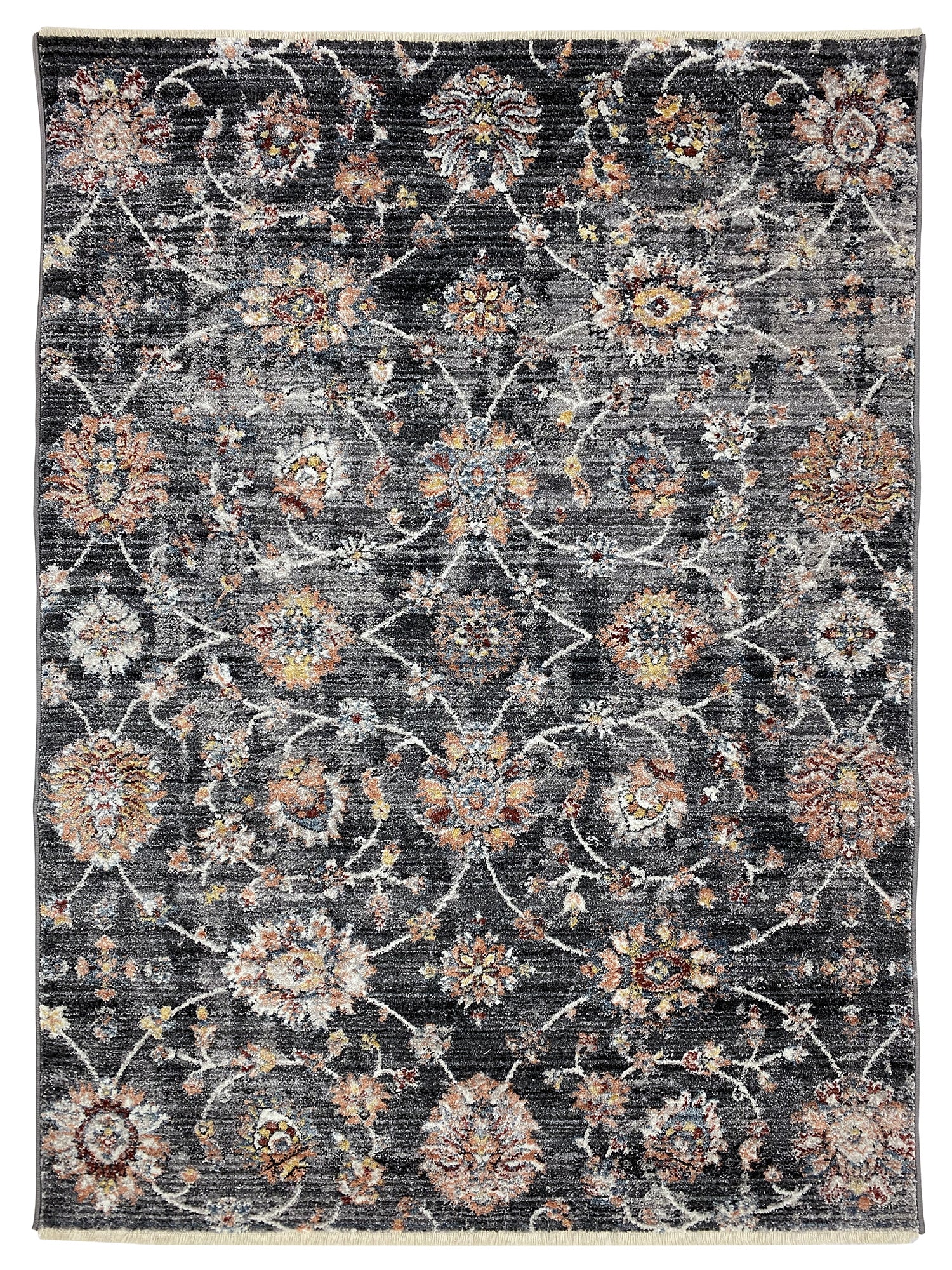 Flycarpets Lorenzo Antraciet Vloerkleed Gebloemd