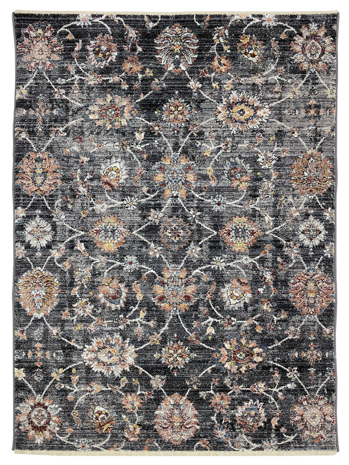 Flycarpets Lorenzo Antraciet Vloerkleed Gebloemd