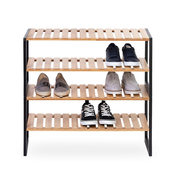 5Five Schoenenrek - bruin - bamboe - 6 paar schoenen - 70 x 34 cm