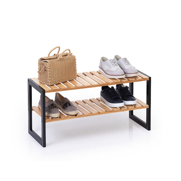 5Five Schoenenrek - bruin - bamboe - 6 paar schoenen - 70 x 34 cm