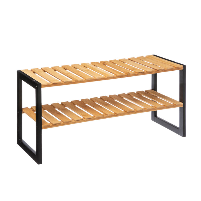 5Five Schoenenrek - bruin - bamboe - 6 paar schoenen - 70 x 34 cm