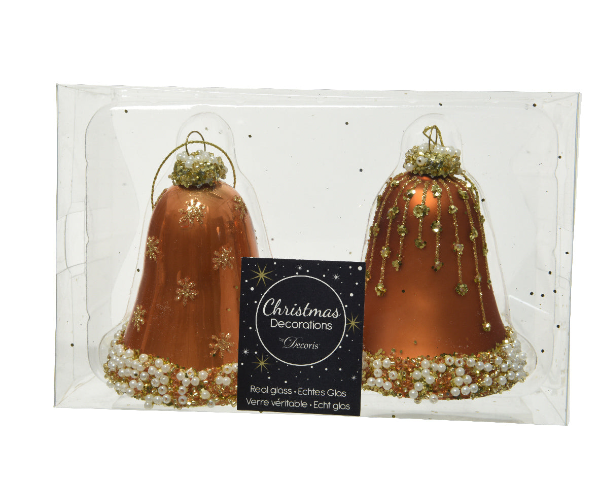 Decoris - Klok glas d6.50h8cm amber a2 2st