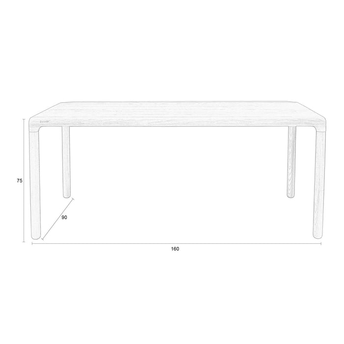 Zuiver Storm Eettafel - 160 x 90 cm - Naturel