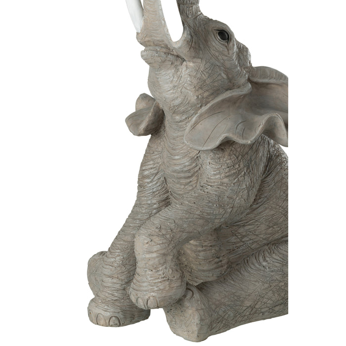 J-Line tafel Olifant - poly|glas - grijs