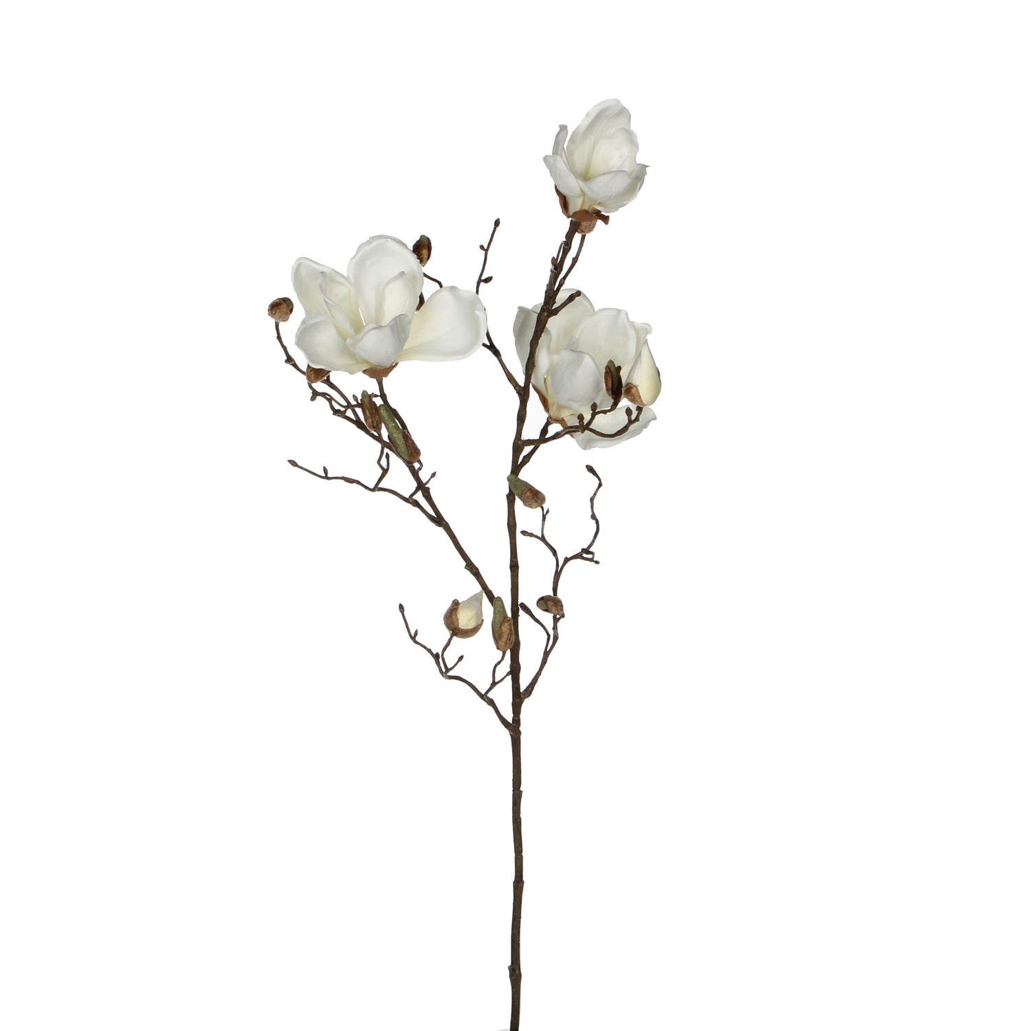 Mica Decorations Magnolia Kunstbloem - H88 cm - Wit