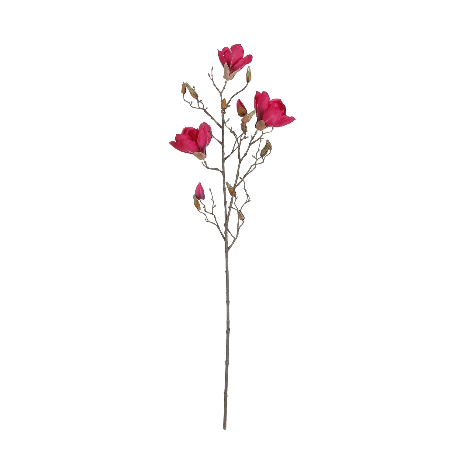 Mica Decorations Magnolia Kunstbloem - H88 cm - Donkerroze