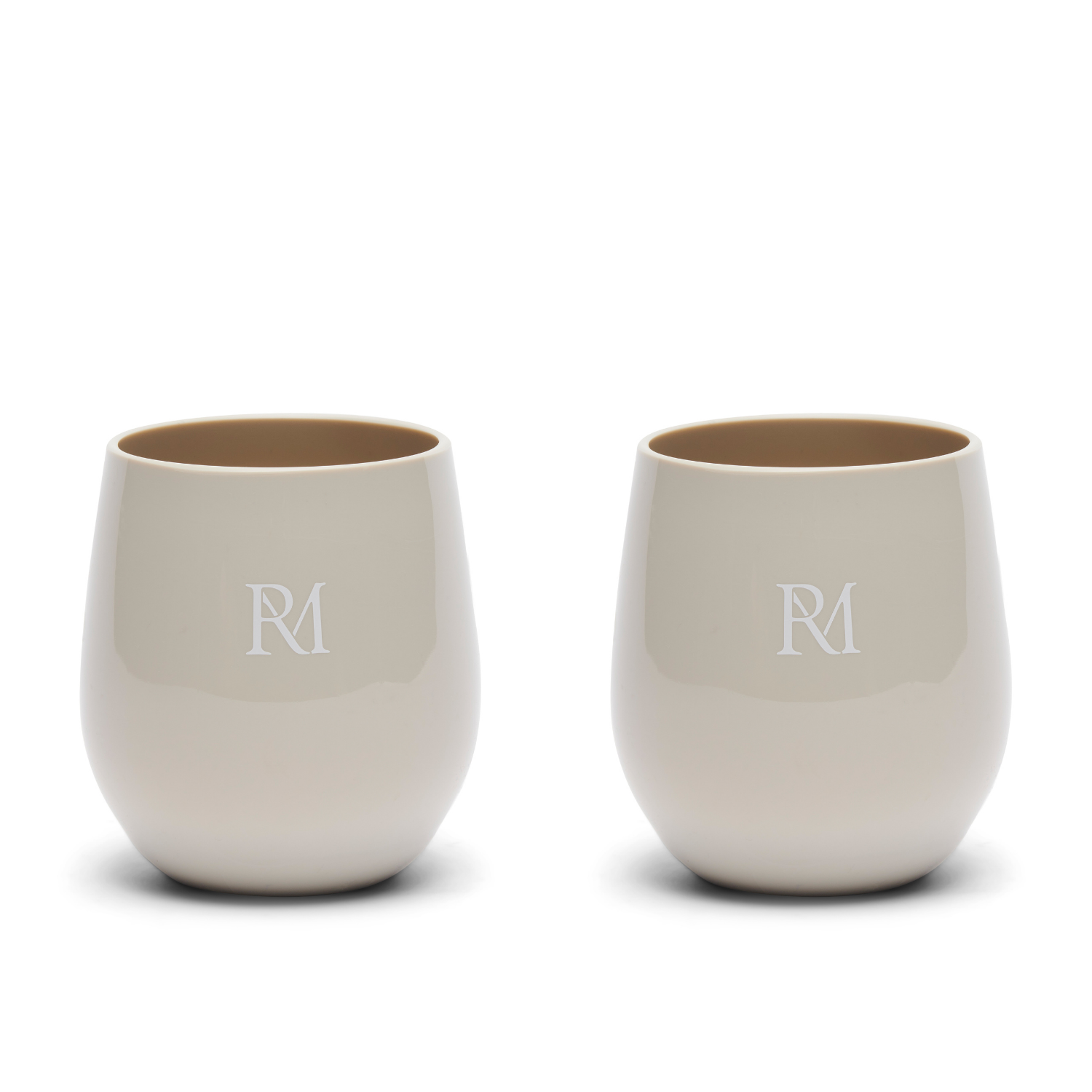Riviera Maison Waterglazen set Beige - Monogram Outdoor 2 stuks
