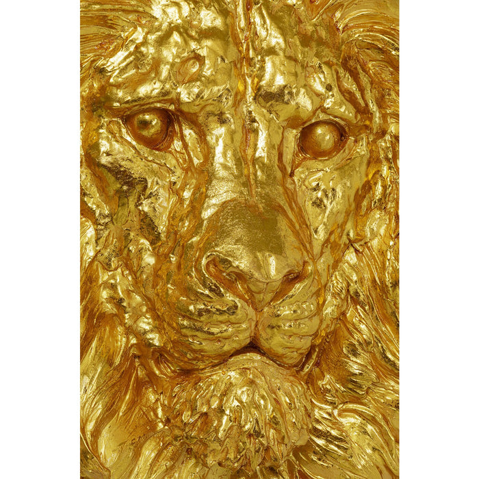 Kare Wanddecoratie Lion Head Gold 90x100cm