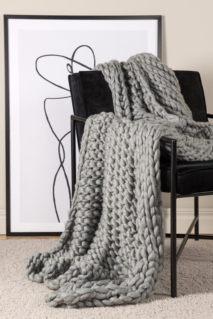 Nest living Verena plaid grijs - 170 x 130 cm