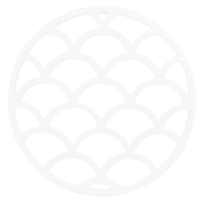 Krumble Pannenonderzetter met schubben patroon - Wit - Set van 4