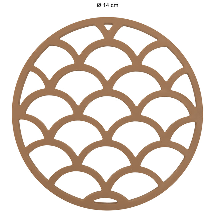 Krumble Pannenonderzetter met schubben patroon - Bruin - Set van 2