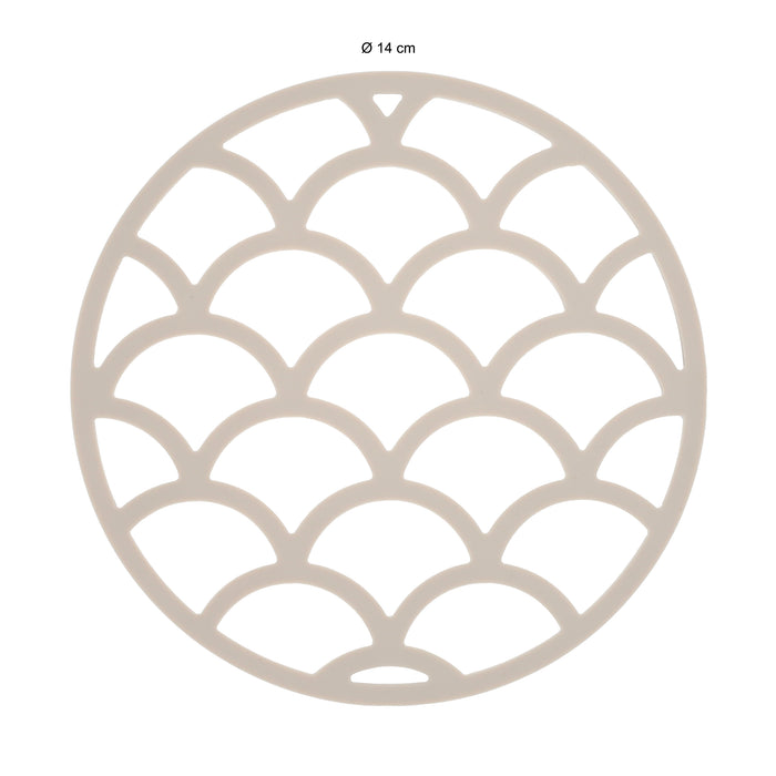 Krumble Pannenonderzetter met schubben patroon - Beige - Set van 4