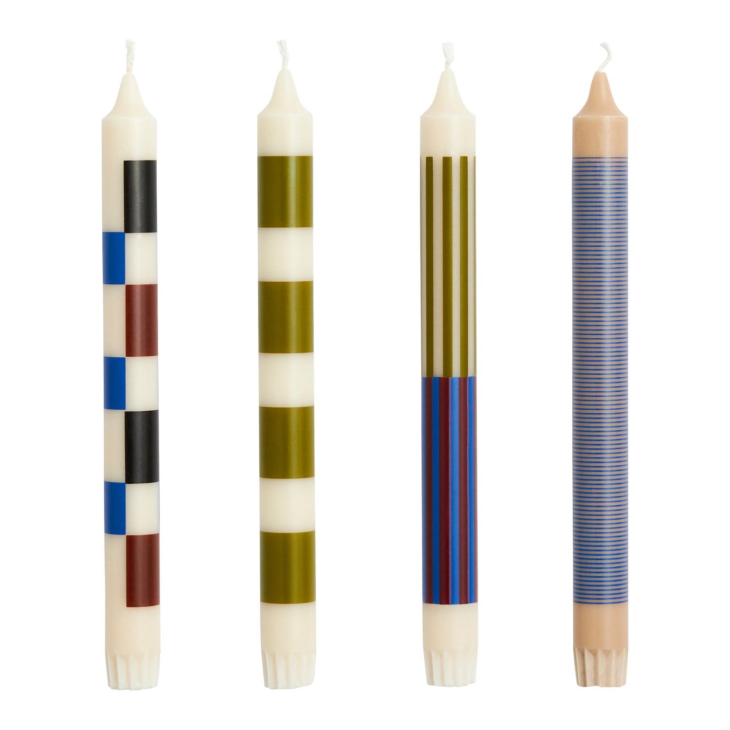 HAY Pattern Kaars 4 st. - Off-White/Army/Blue