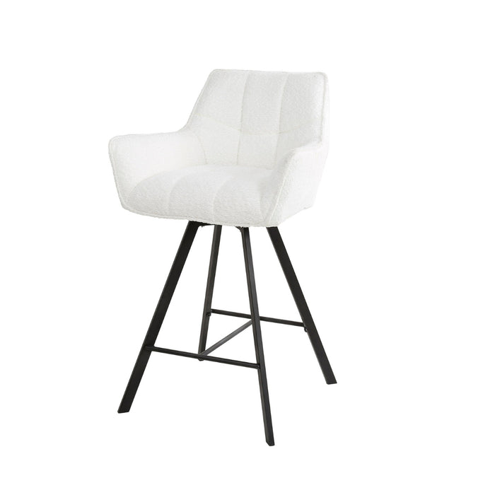 Fraaai - Ramon draaibare barstoel - 69 cm - boucle - wit