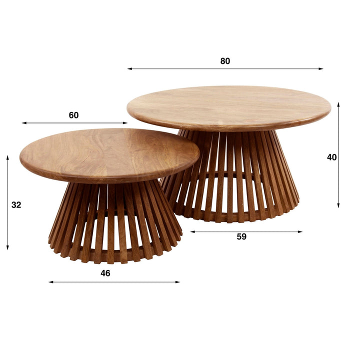 Fraaai - Odila ronde salontafels - set van 2