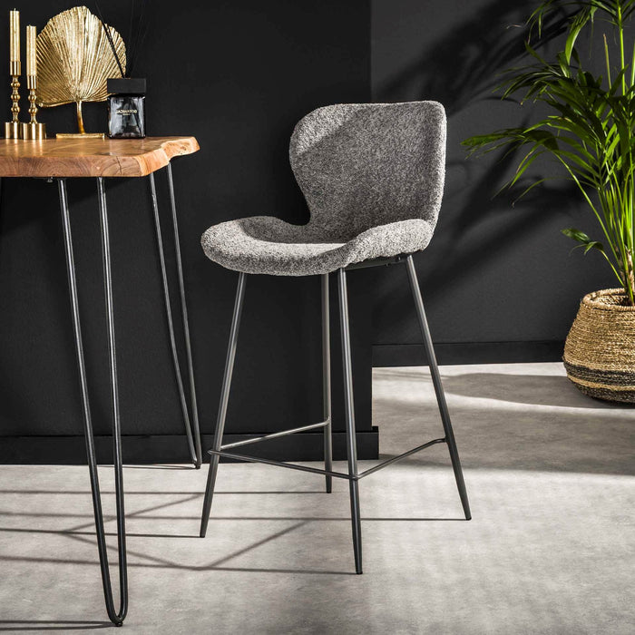 Fraaai - Verona barstoel - 67 cm - boucle - grijs