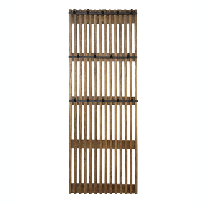 Fraaai - Odila kapstok 14 haken mangohout zandkleur